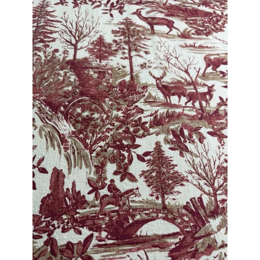 Pottery Barn Size Full Alpine Toile Duvet Cover 100% Cotton Red